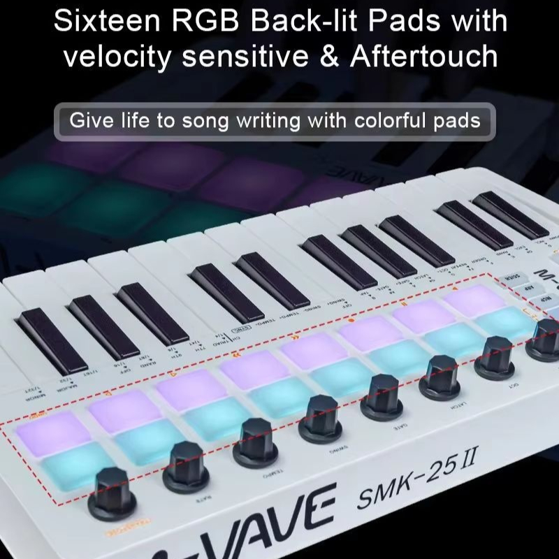 Midi Controller Pad - Controller MIDI M-Vave Smk-25 con 25